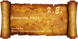 Kenesey Emil névjegykártya