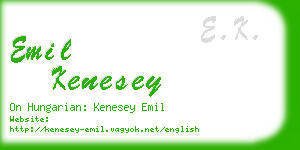 emil kenesey business card